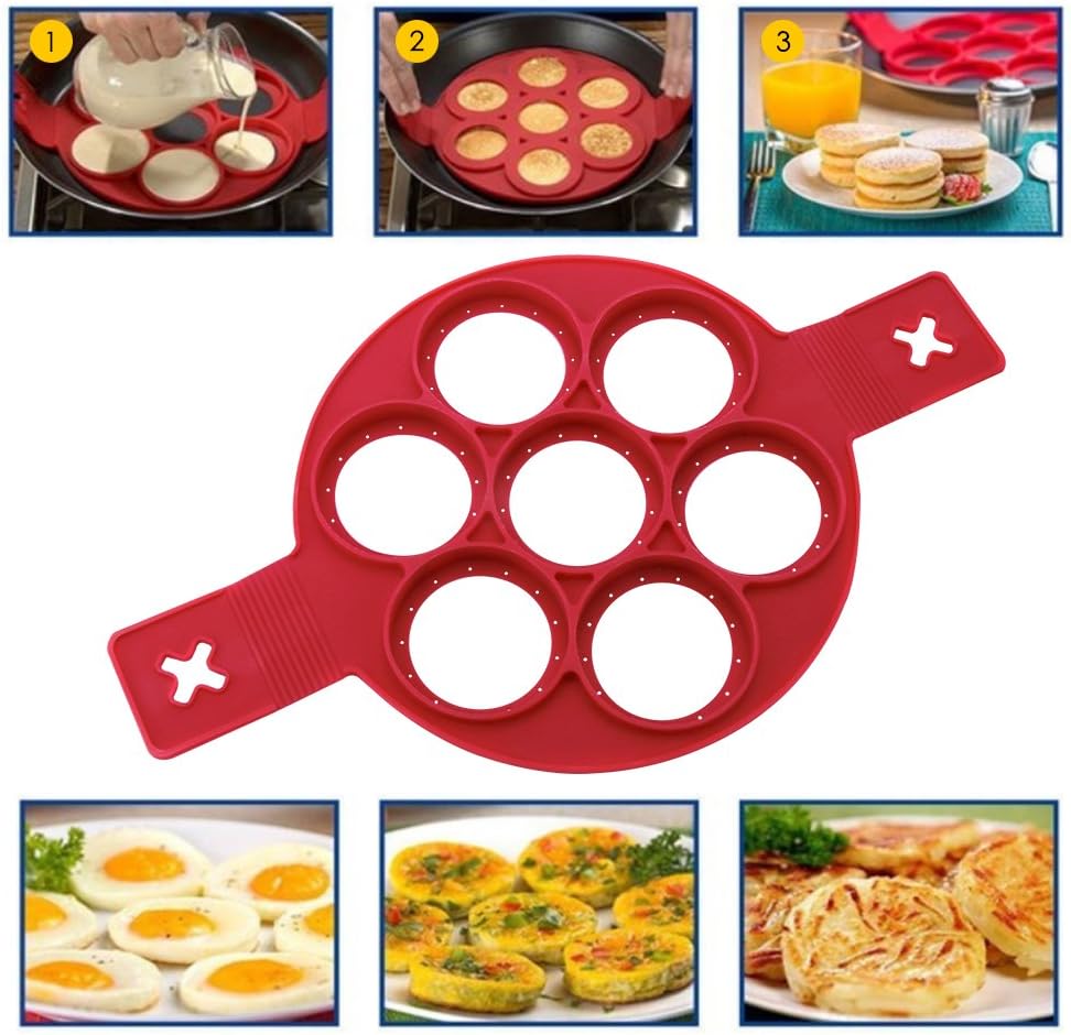 Silicone Flip Cooker Pancakes Mold - Reusable & Non Stick