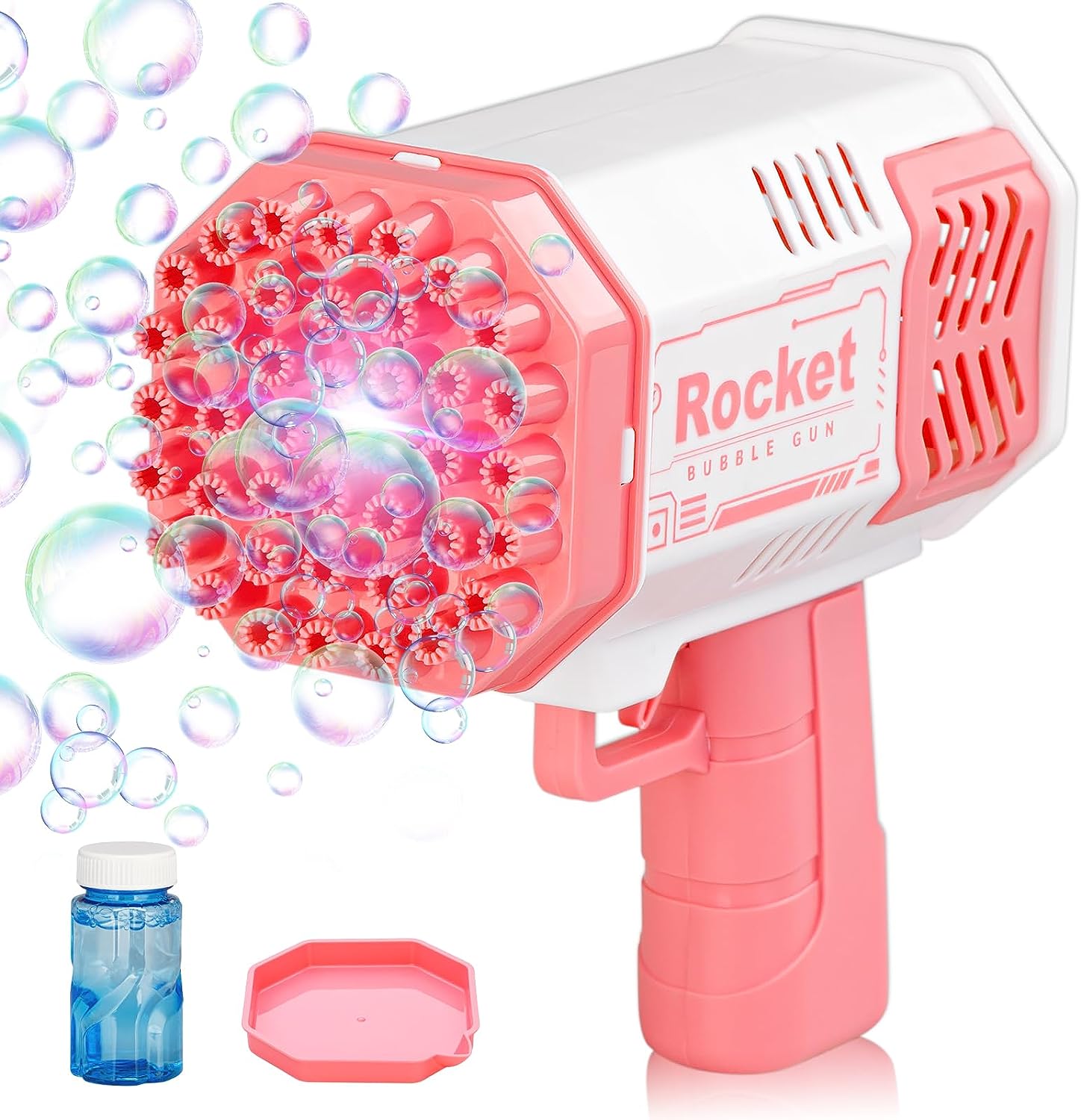 Upgraded Bubble Gun Machine with 40-Hole and Light