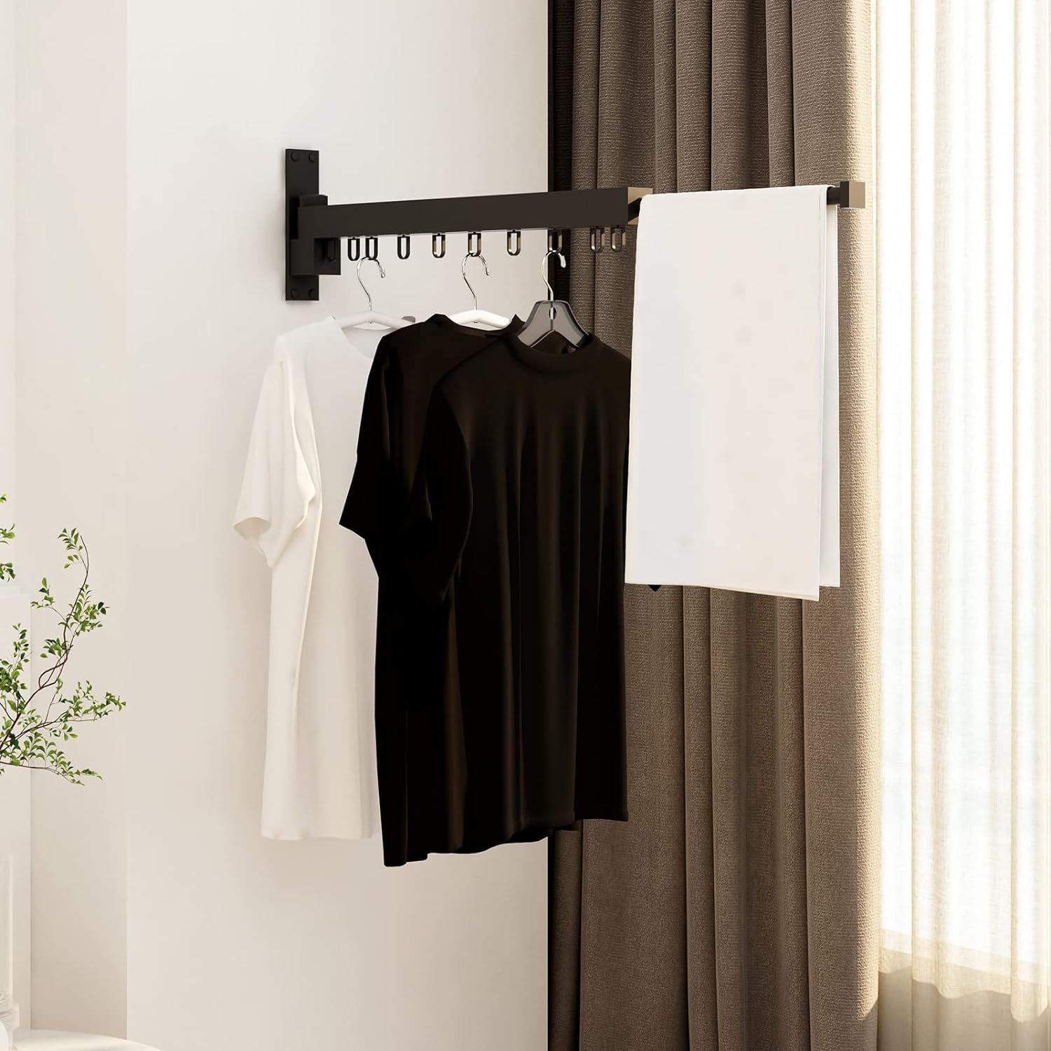 Retractable Space Saving Indoor, Outdoor Clothes Drying Rack