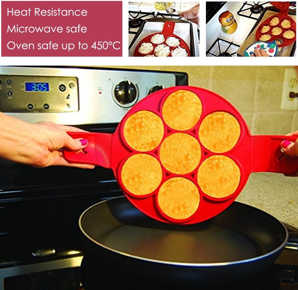 Silicone Flip Cooker Pancakes Mold - Reusable & Non Stick