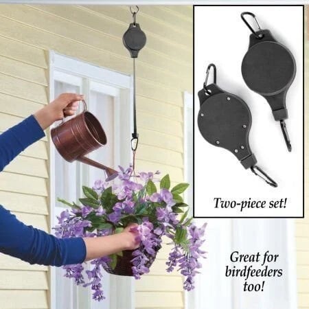 Adjustable Plant Pulley Set for Hanging Baskets, Pots, and Bird Feeders