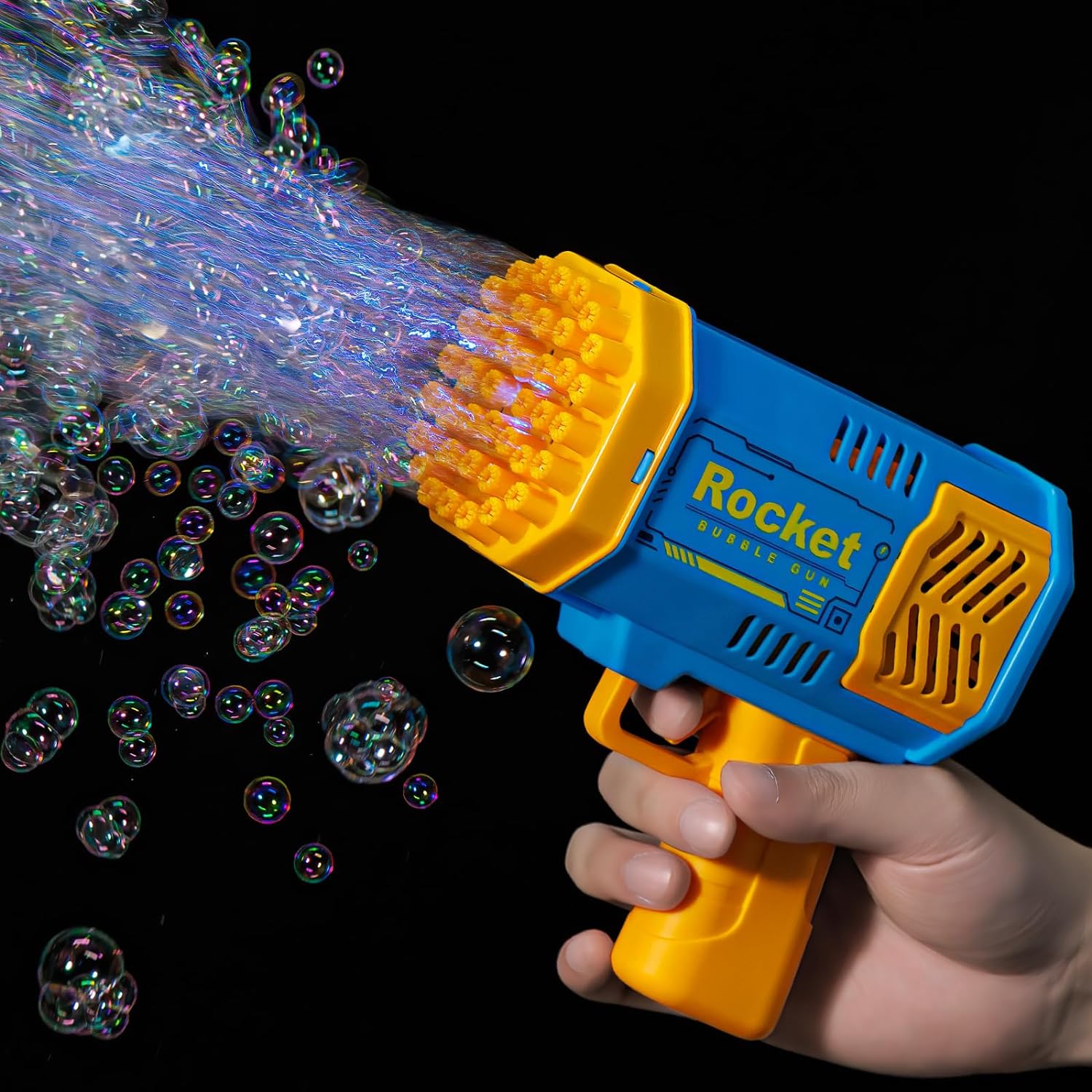 Upgraded Bubble Gun Machine with 40-Hole and Light