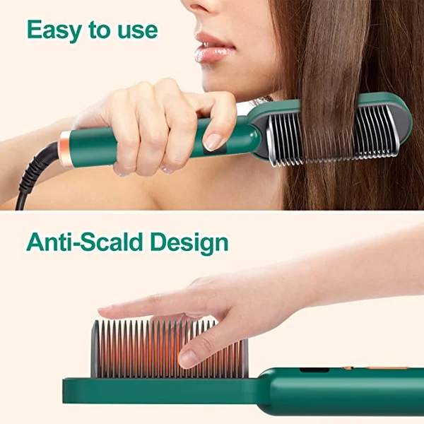 2-in-1 Ionic Hair Straightener Styling Comb - Smooth & Style