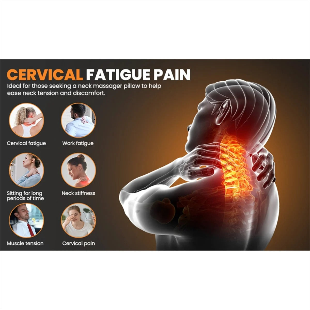 3-In-1 Heated Neck Massager For Instant Pain Relief & Posture Support
