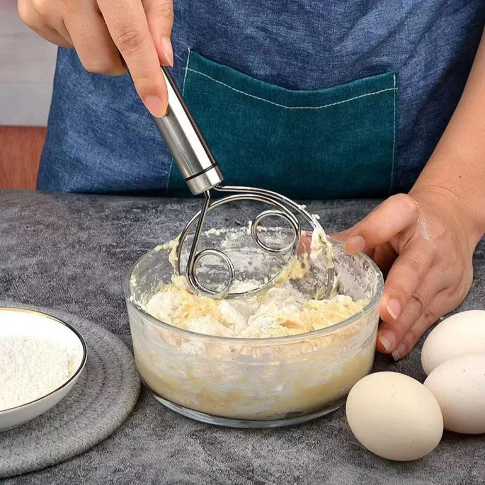 STAINLESS STEEL DOUGH WHISK | EFFORTLESS MIXING TOOL FOR PERFECT BAKING