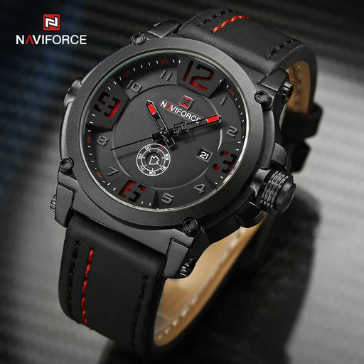 Military Sport Watches for Men Original Waterproof Day and Date Display Wristwatches Leather Clock Relogio Masculino
