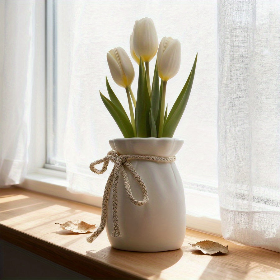 Elegant Bow Decorative Vase Set – 2 Pieces