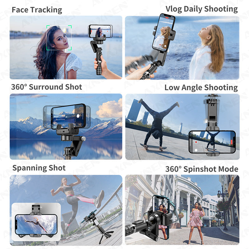 Gimbal Stabilizer Selfie Stick with Tripod