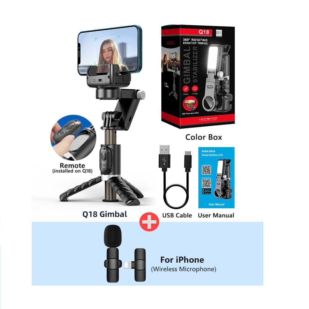 Gimbal Stabilizer Selfie Stick with Tripod