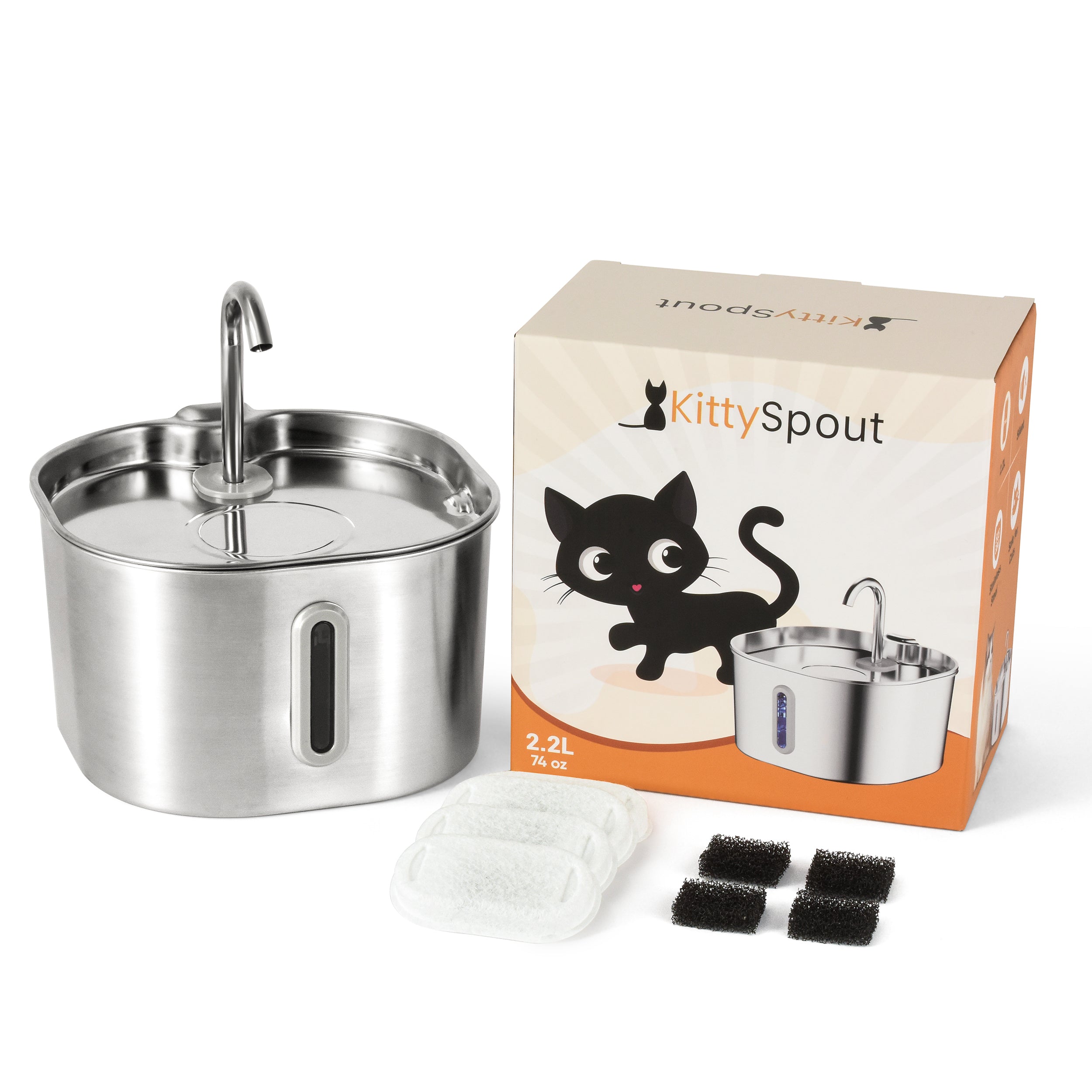 The KittySpout™ - 2.2L Fountain Health and Happiness Kit
