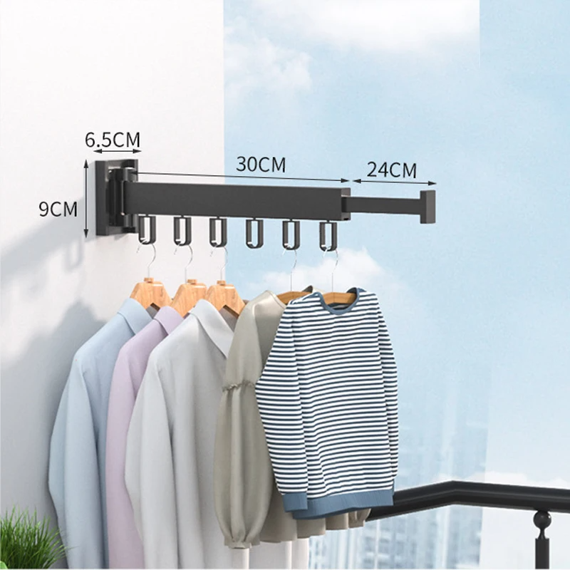 Retractable Space Saving Indoor, Outdoor Clothes Drying Rack