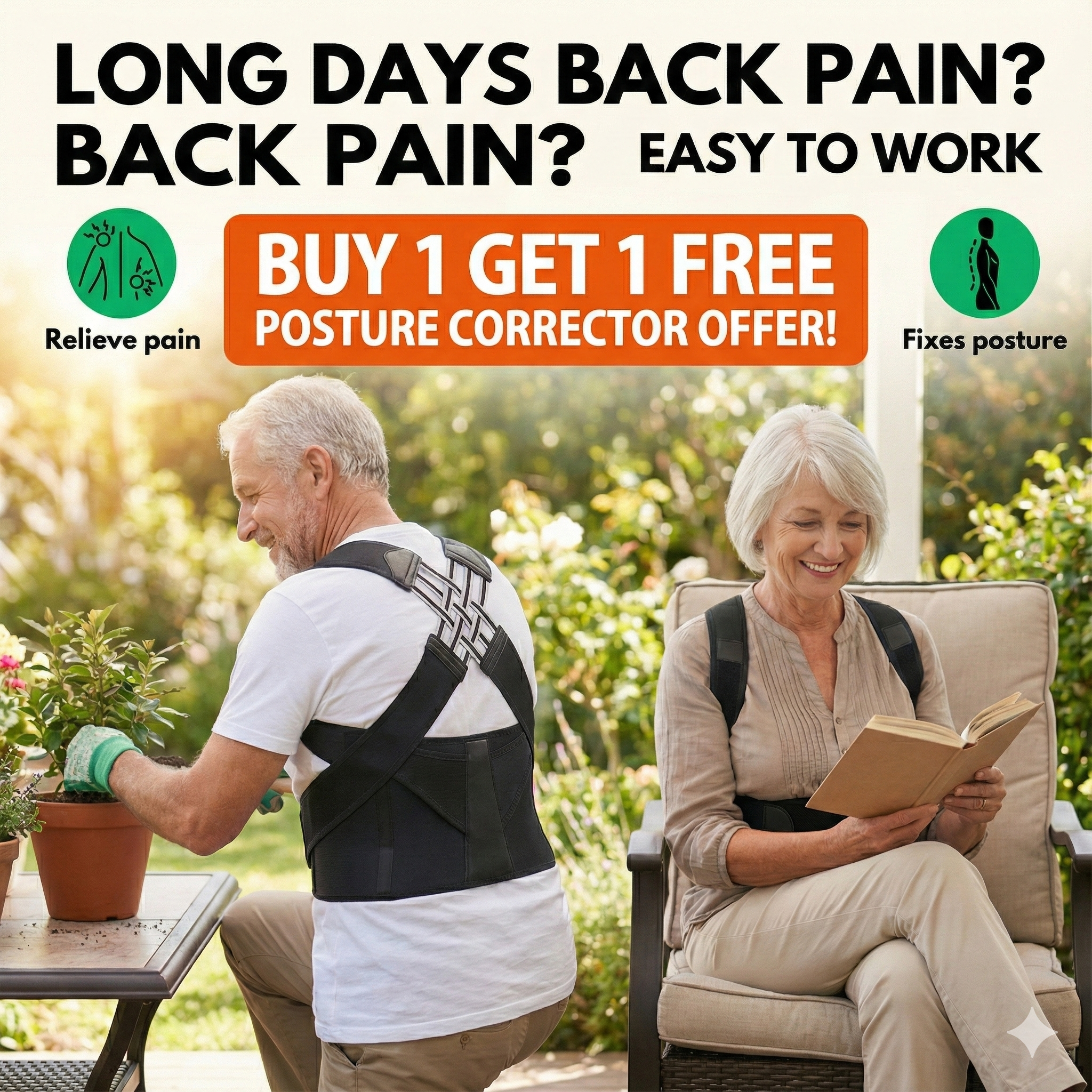 Instant Posture Corrector | Adjustable, Comfortable & Pain-Relieving