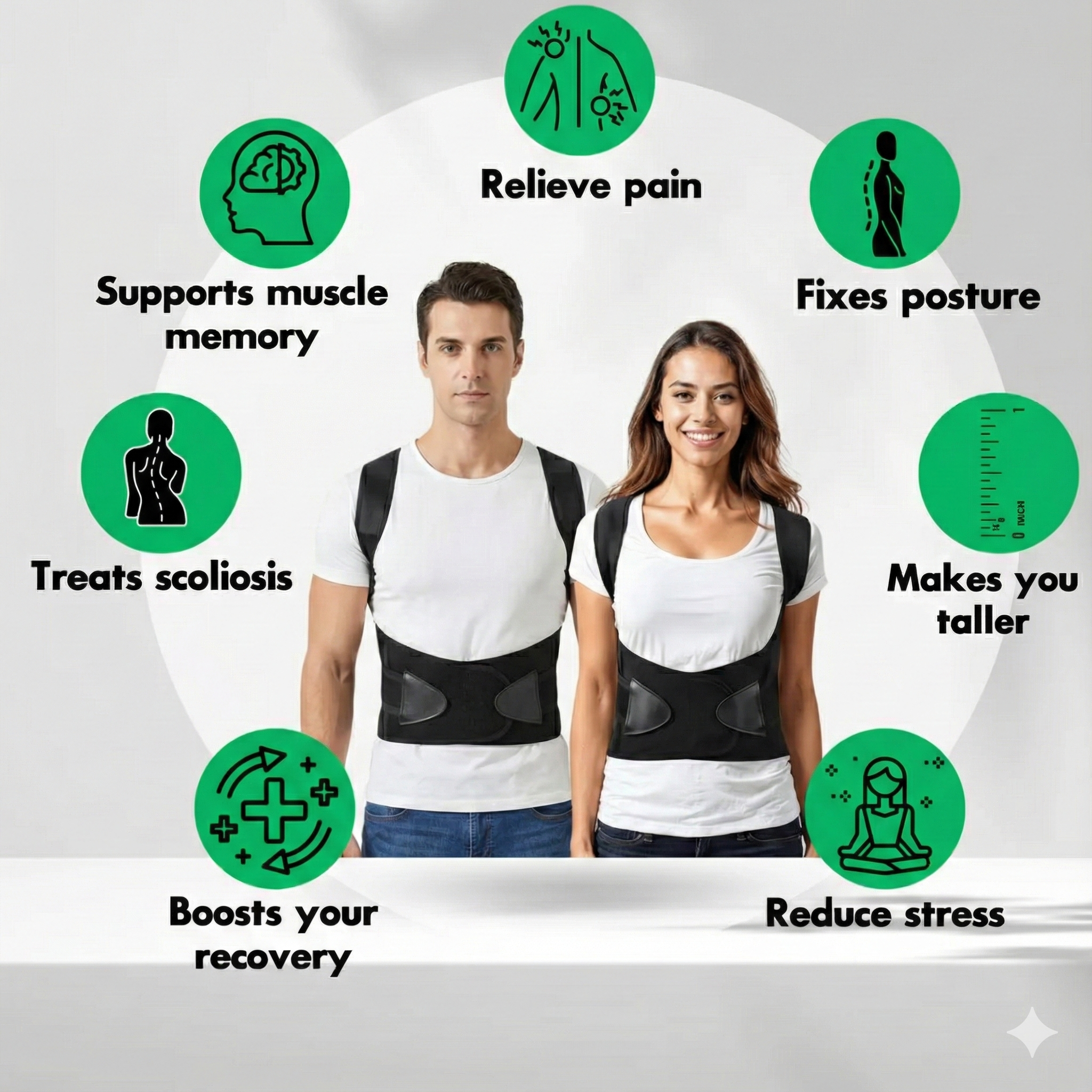 Instant Posture Corrector | Adjustable, Comfortable & Pain-Relieving