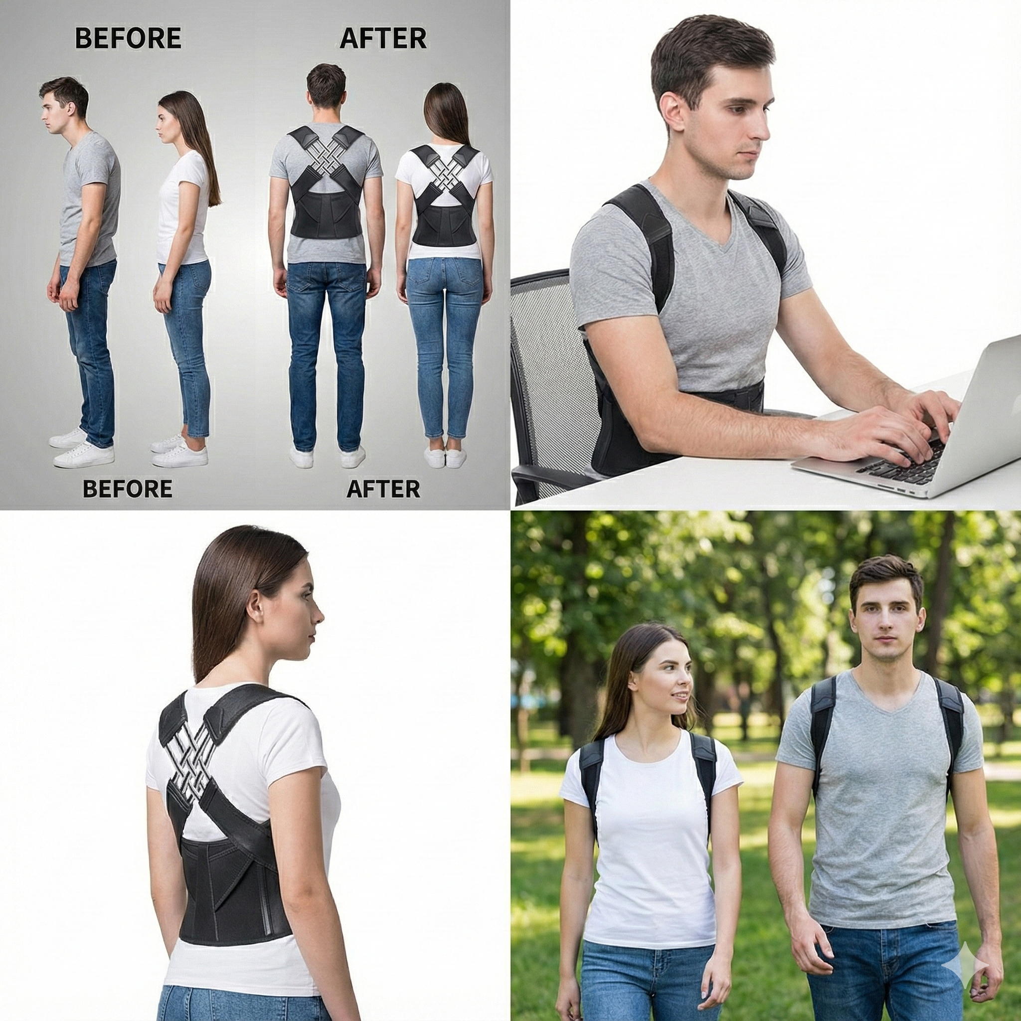 Instant Posture Corrector | Adjustable, Comfortable & Pain-Relieving