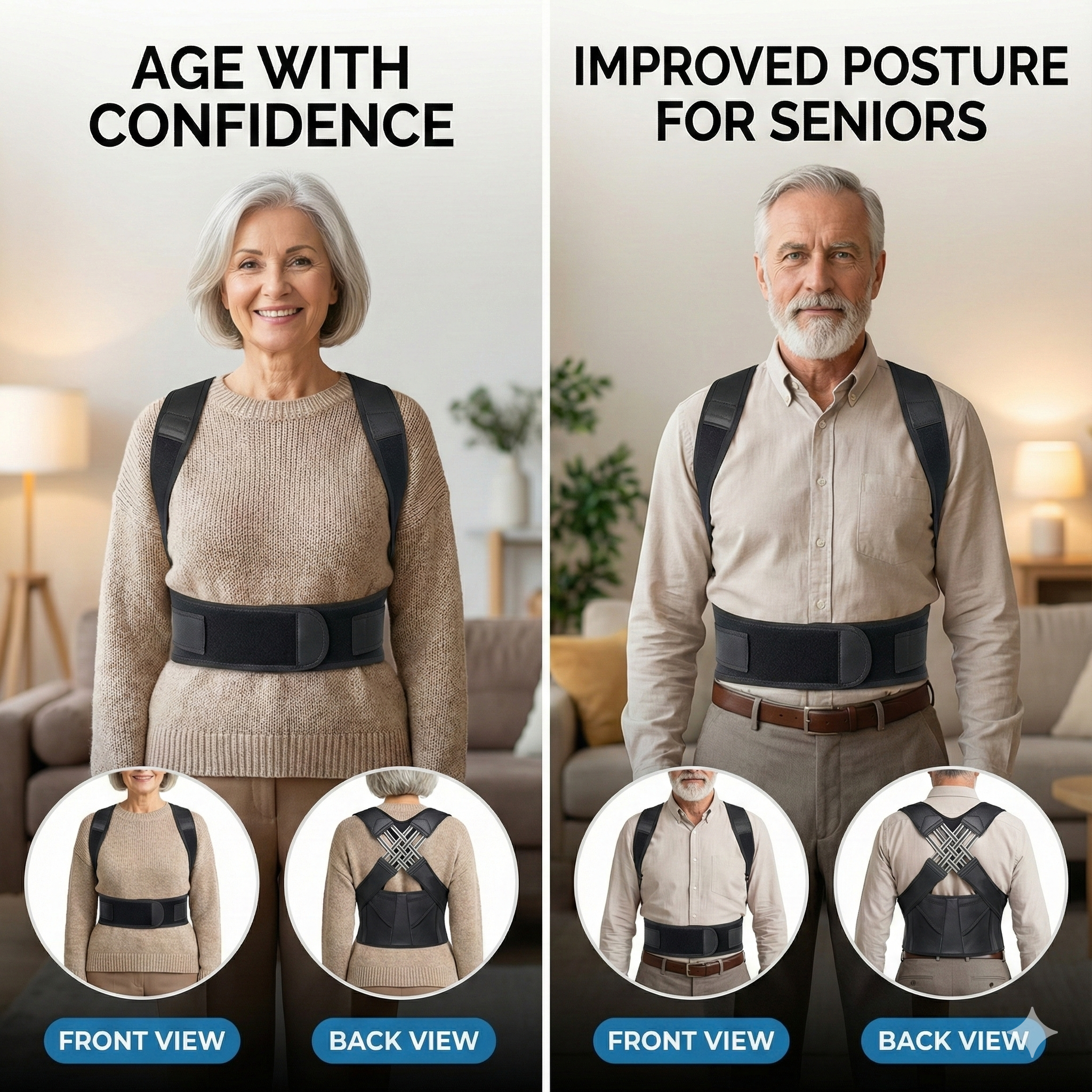 Instant Posture Corrector | Adjustable, Comfortable & Pain-Relieving