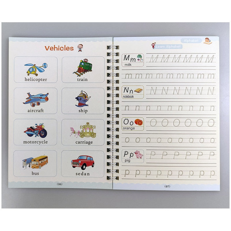 Kids Practice Magic Groove Writing Notebook Auto-Disappears in 10 Minutes