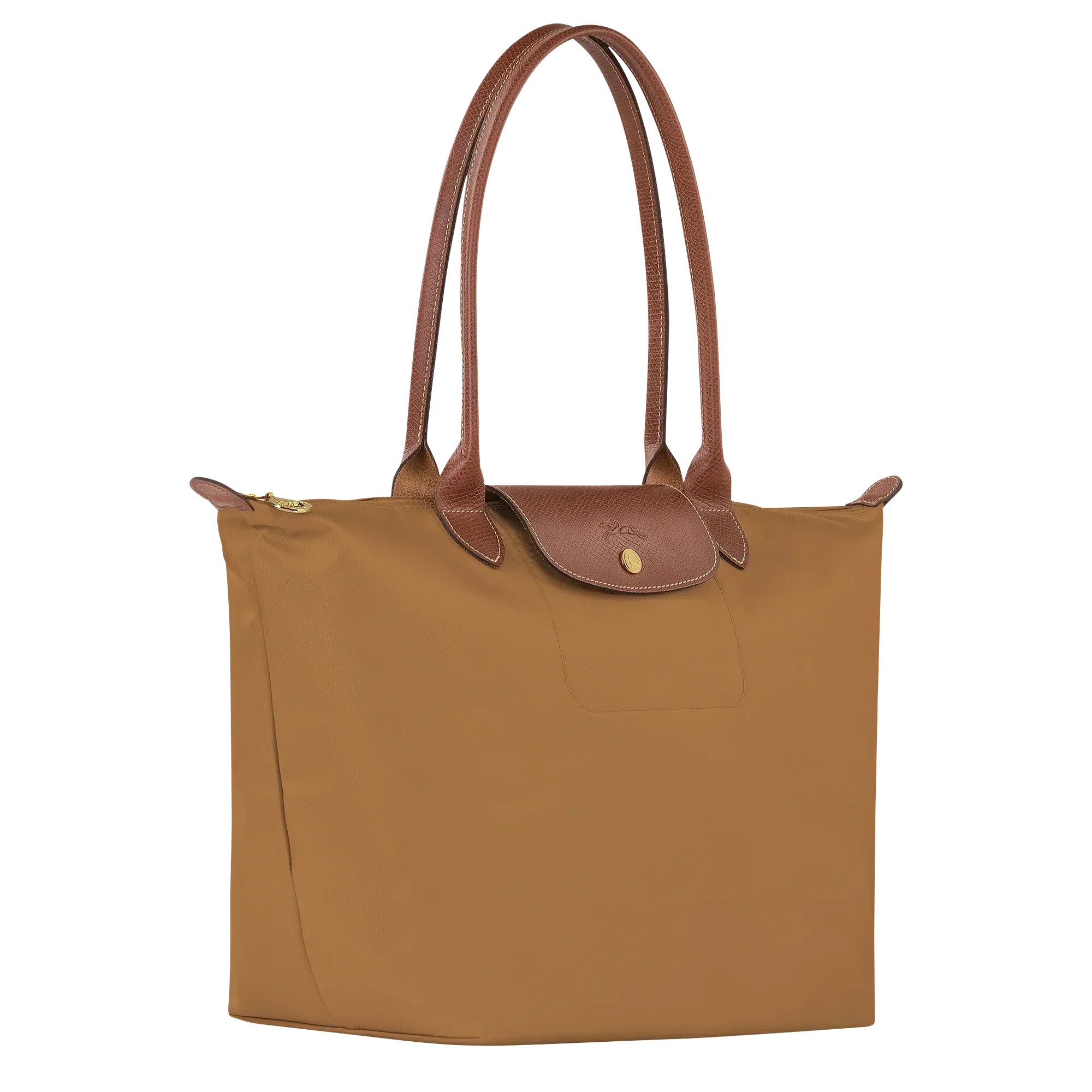 Large Foldable Nylon Bag, Fawn