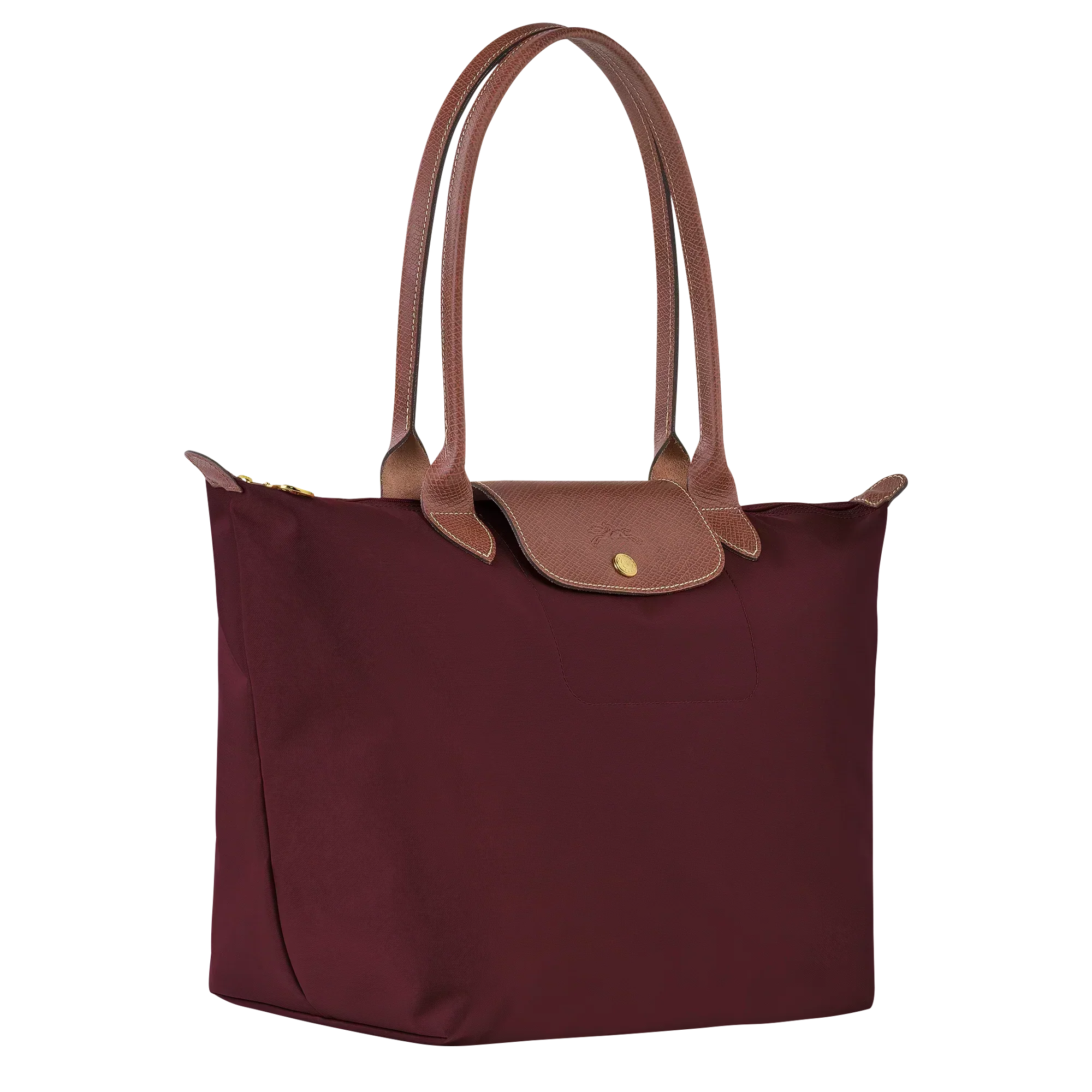 Large Foldable Nylon Bag, Burgundy
