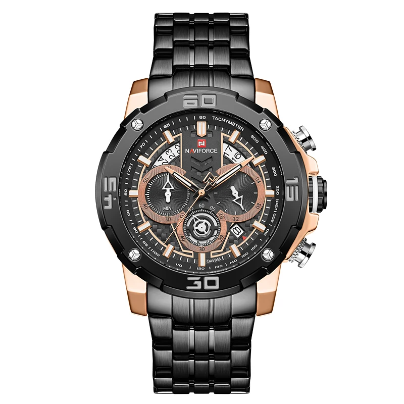 NAVIFORCE Men NF9175SB Luxury Luminous Sport Chronograph Watch