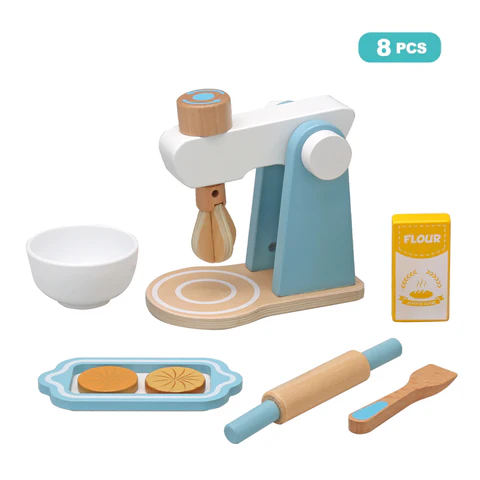 Delightful Wooden Food Processor Toy | Enhance Creativity & Coordination (8pcs)