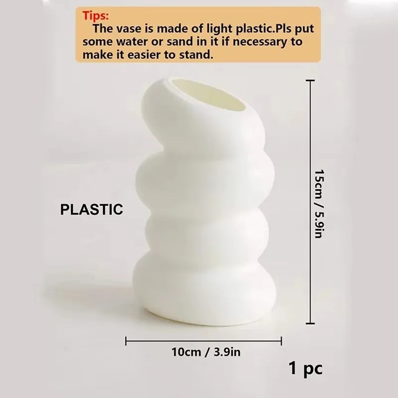 Nordic Spiral White Vase | Modern Decorative Flower Vase for Home Décor