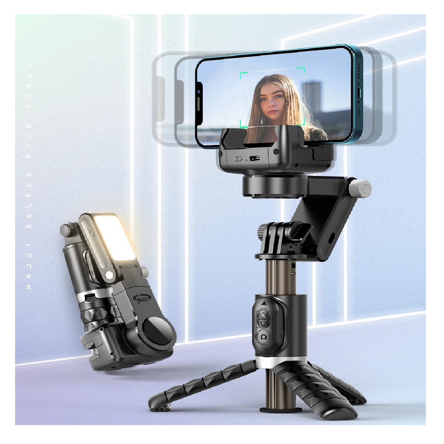 Gimbal Stabilizer Selfie Stick with Tripod