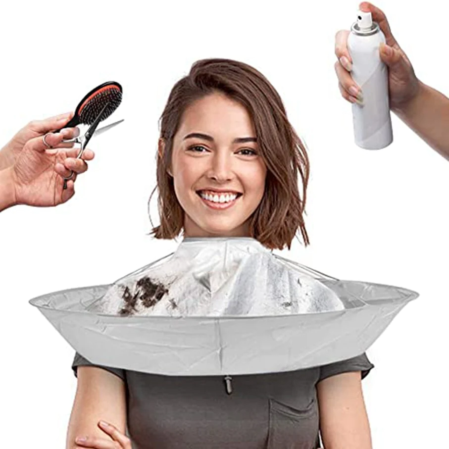 Foldable Hair Cutting Umbrella Cape - Waterproof Cut Hair catcher Accessories