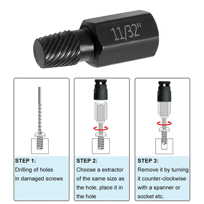 Broken Head Bolt Screw Cap Extractor Kit Removal Tool set