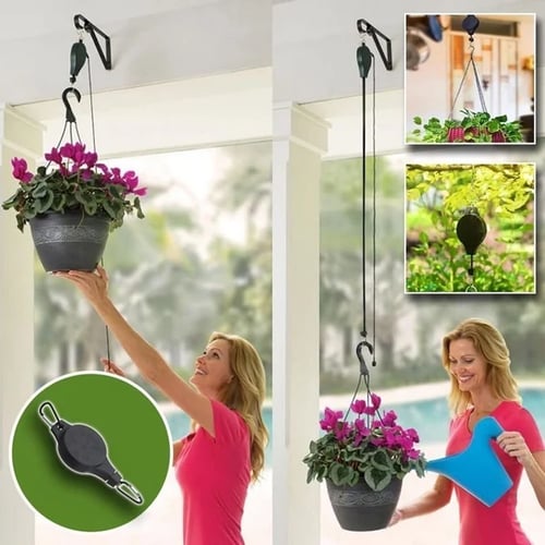 Adjustable Plant Pulley Set for Hanging Baskets, Pots, and Bird Feeders