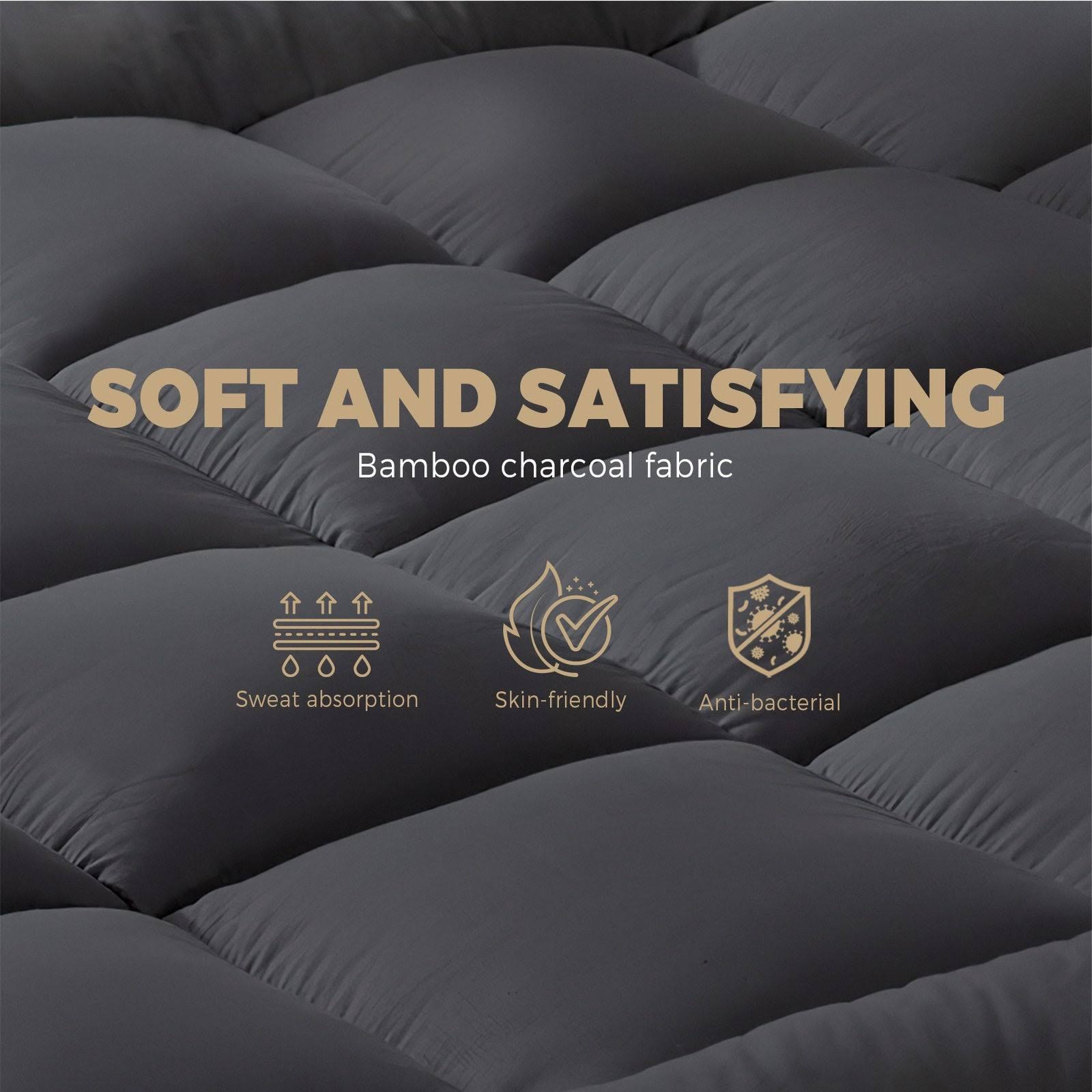 Cooling Bamboo Charcoal Mattress Topper – Clearance Offer