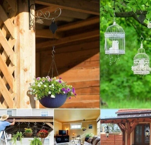 Adjustable Plant Pulley Set for Hanging Baskets, Pots, and Bird Feeders