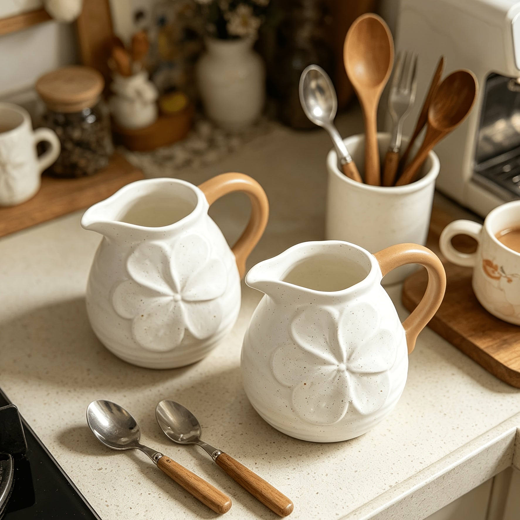 Daisy Embossed Resin Organiser Pot