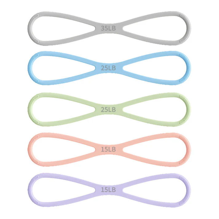 Flexible 8-Shaped Silicone Resistance Band With Massage Grip
