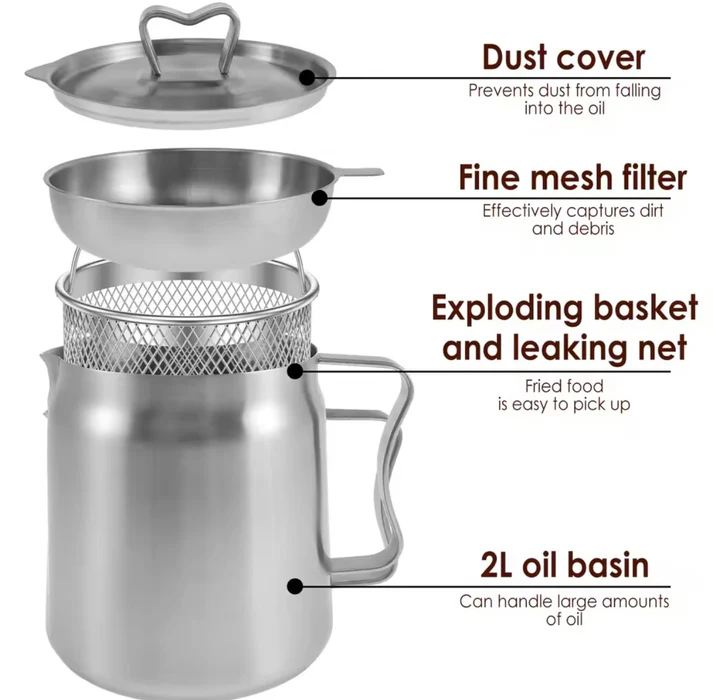 STAINLESS STEEL OIL FILTER JAR | EFFICIENT & DURABLE KITCHEN TOOL