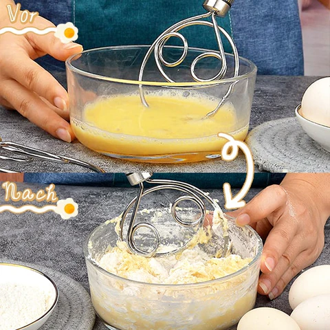 STAINLESS STEEL DOUGH WHISK | EFFORTLESS MIXING TOOL FOR PERFECT BAKING