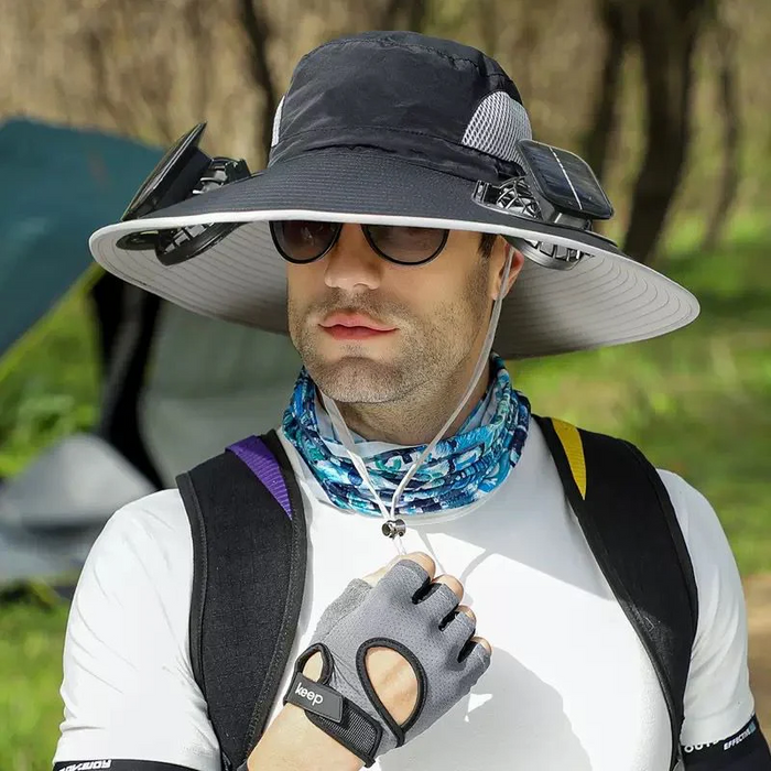 Innovative Solar-Powered Cooling Hat With Wide Brim
