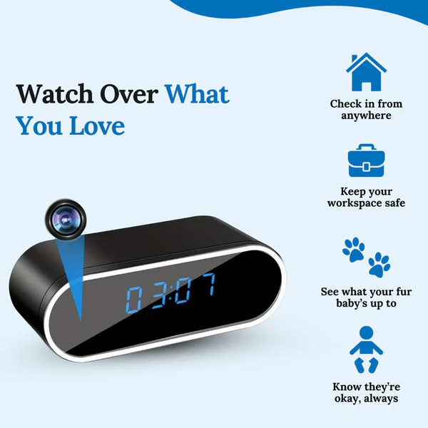 Discreet SafeView Surveillance Clock
