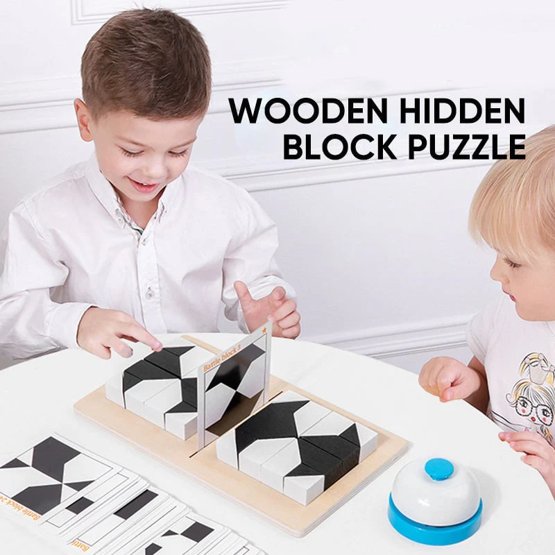 WOODEN HIDDEN BLOCKS TOY SET | EARLY CHILDHOOD EDUCATION TOYS FOR SPATIAL THINKING & LOGICAL TRAINING