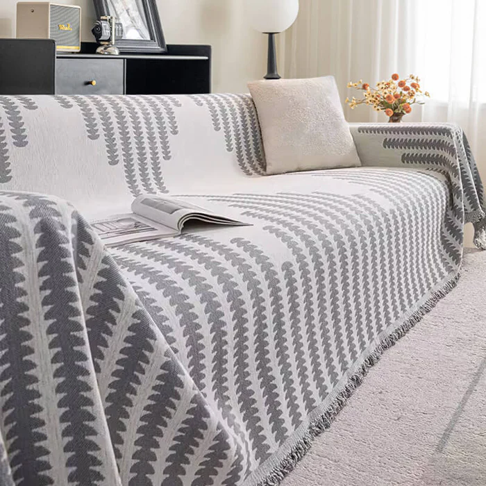 VelvetGuard Reversible Chenille Sofa Cover | All-Season, Anti-Scratch Protection