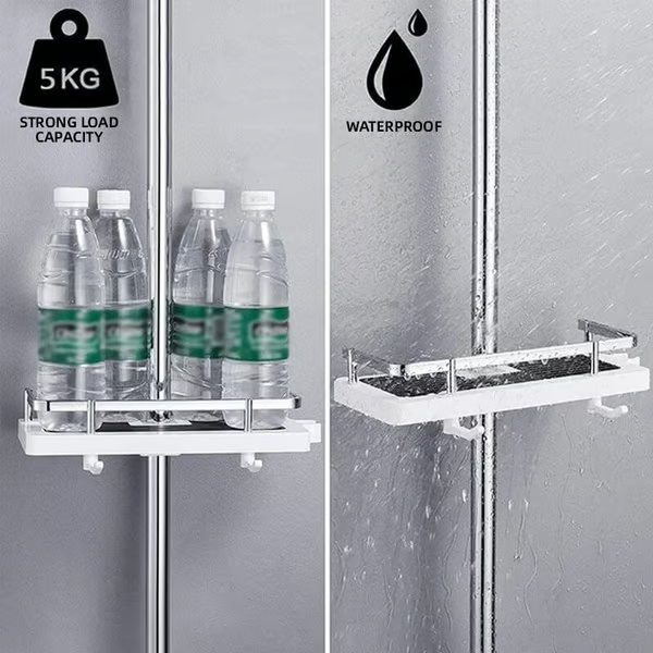 Space-Saving Shower Rod Storage Shelf