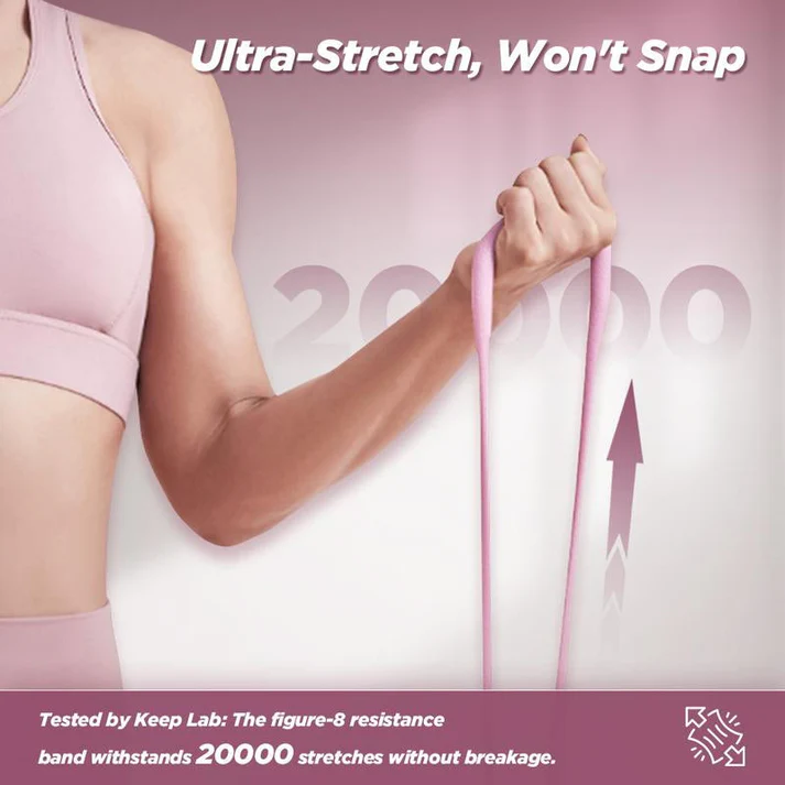 Flexible 8-Shaped Silicone Resistance Band With Massage Grip