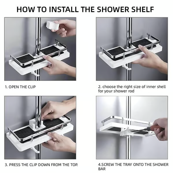 Space-Saving Shower Rod Storage Shelf