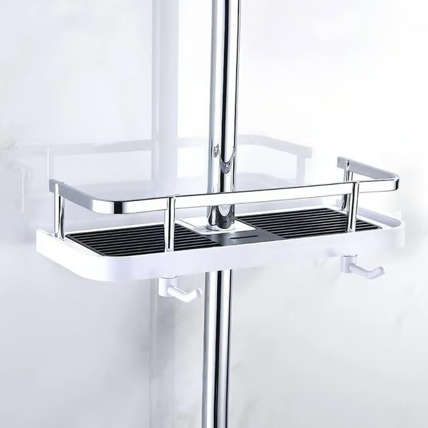 Space-Saving Shower Rod Storage Shelf