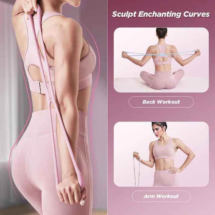 Flexible 8-Shaped Silicone Resistance Band With Massage Grip
