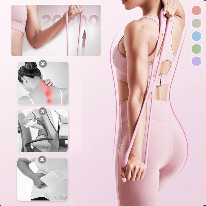 Flexible 8-Shaped Silicone Resistance Band With Massage Grip