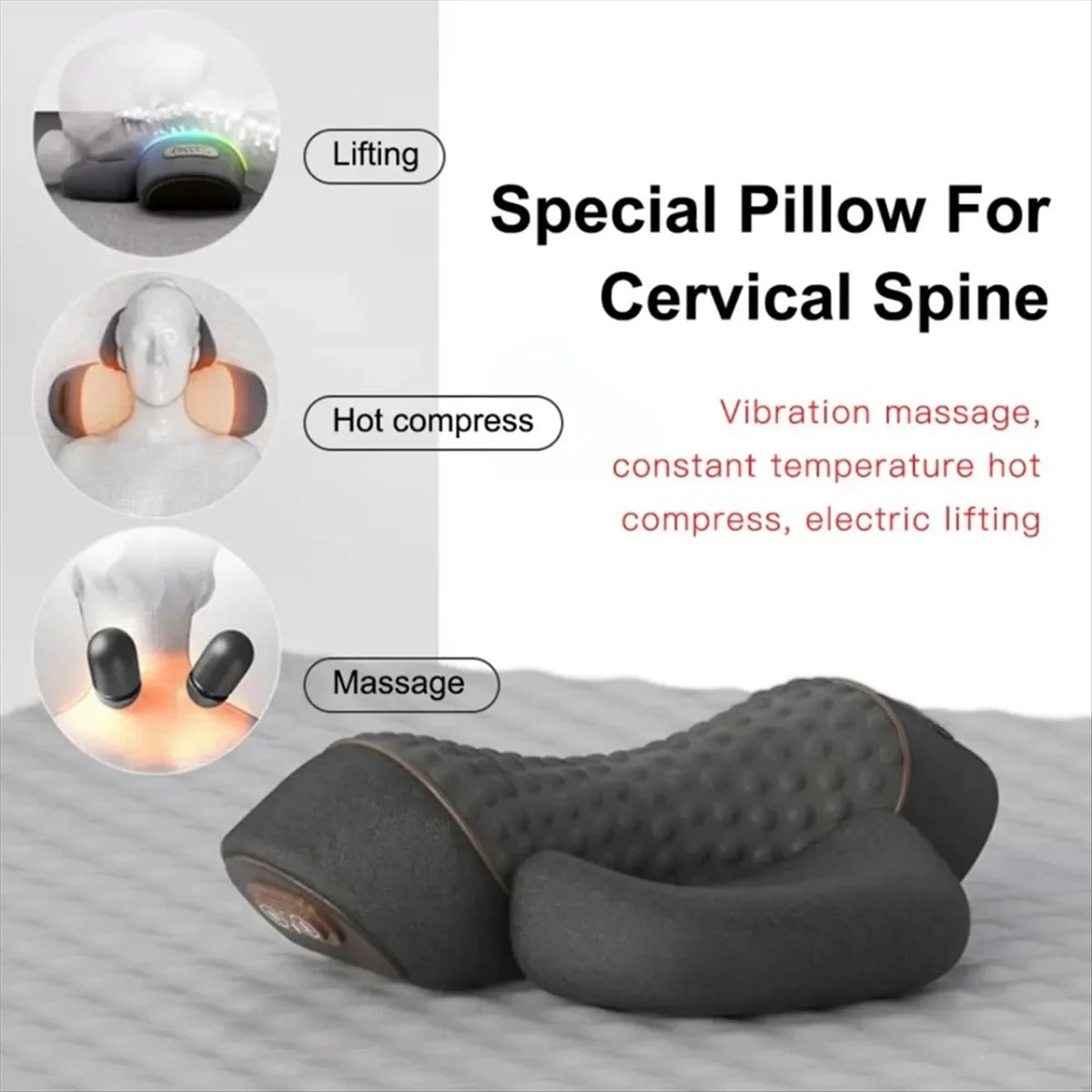 3-In-1 Heated Neck Massager For Instant Pain Relief & Posture Support