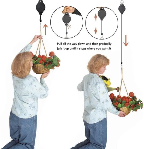 Adjustable Plant Pulley Set for Hanging Baskets, Pots, and Bird Feeders