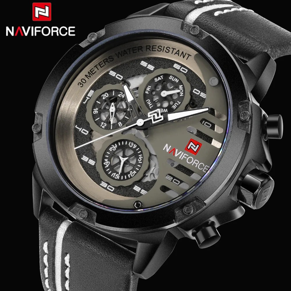 NAVIFORCE Men NF9110 Fashion Sport 24 Hour Display Watch