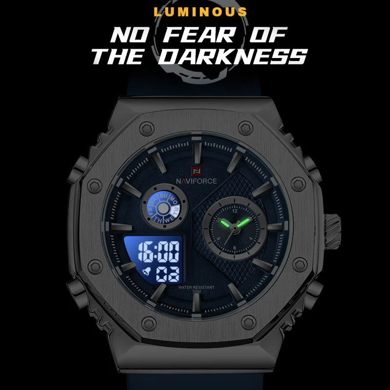 NAVIFORCE Men NF9216T Casual Sport Digital Alarm Luminous Watch