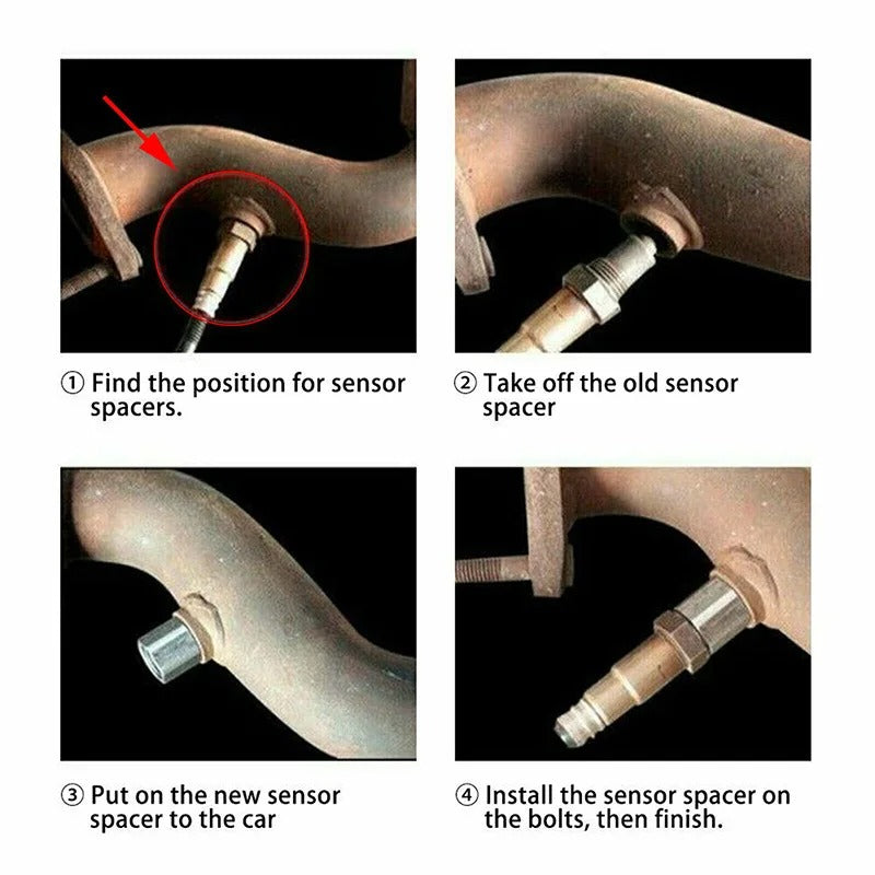 High-Performance SS304 Check Engine Light Mini Catalytic Converter O2 Sensor Spacer Adapter